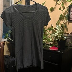 lululemon athletica Black and White Striped Tee